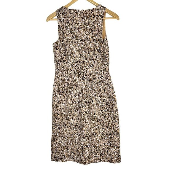 J. Crew Women's Basketweave Animal Print Sheath Dress Fully Lined Size 2 - Picture 6 of 13